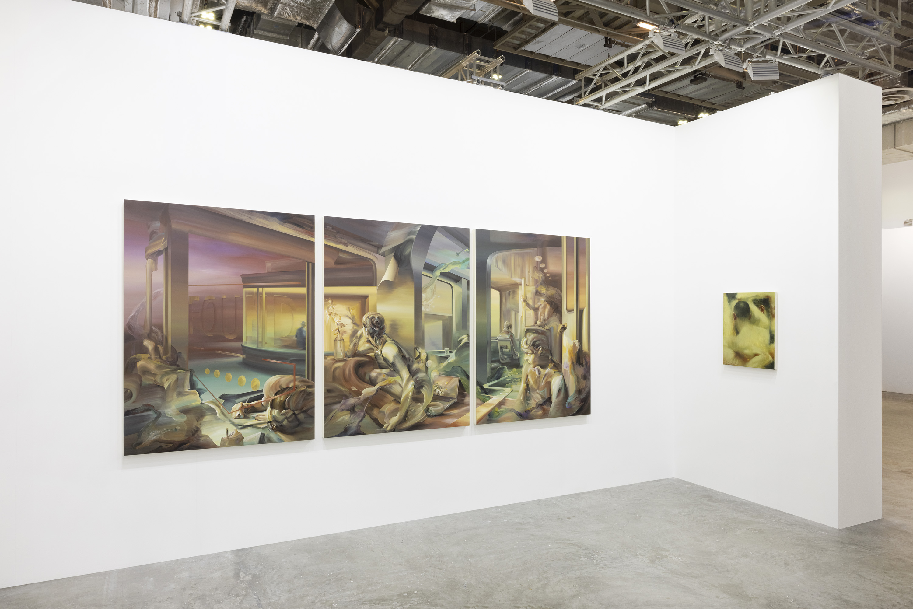 Gallery Vacancy at ART SG, 2024. Installation view of Huang Ko Wei and Preslav Kostov (left to right).