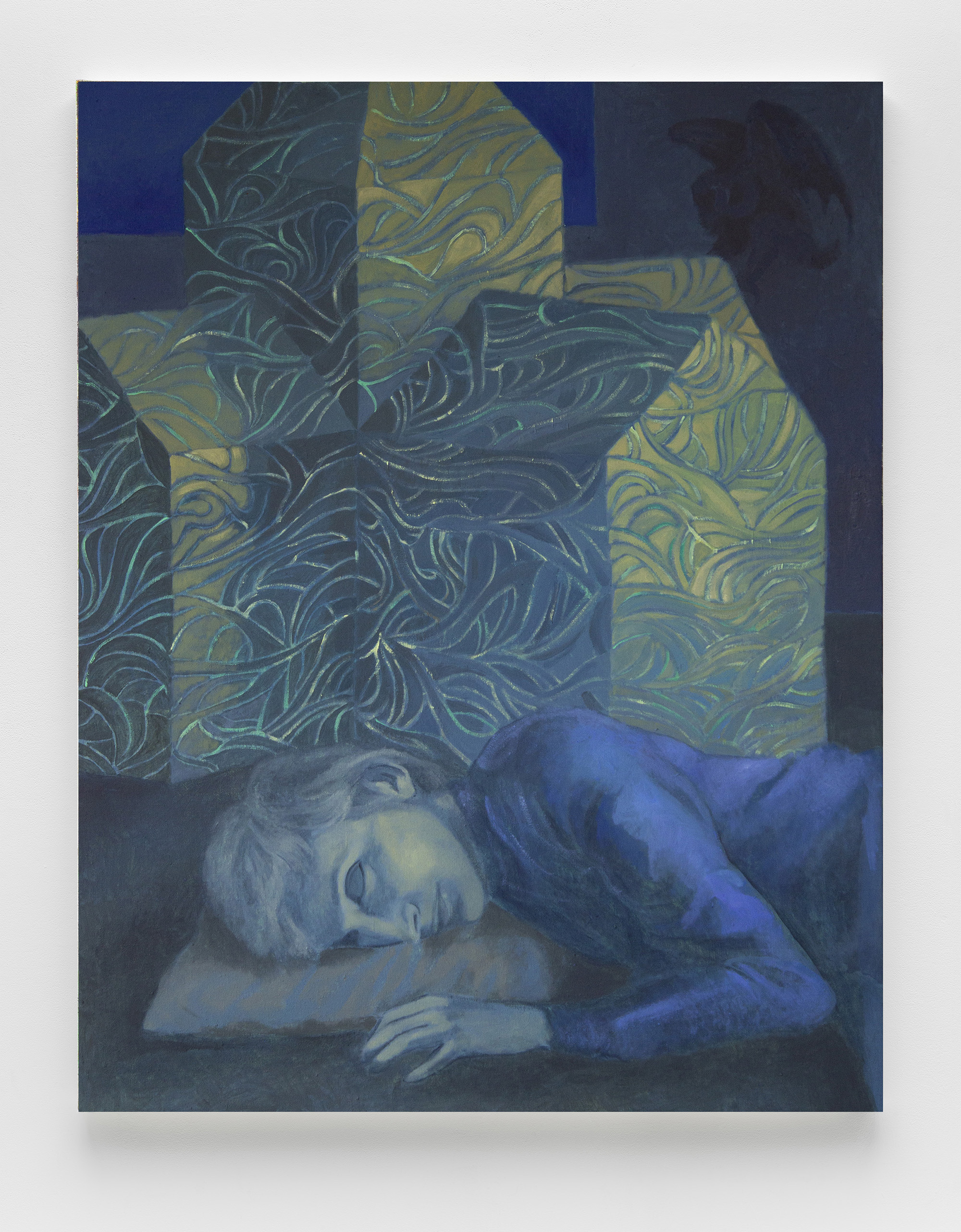 Alessandro Fogo, Sleep with one eye open, 2024, oil on linen, 95 x 75 cm, 37 3/8 x 29 1/2 in.