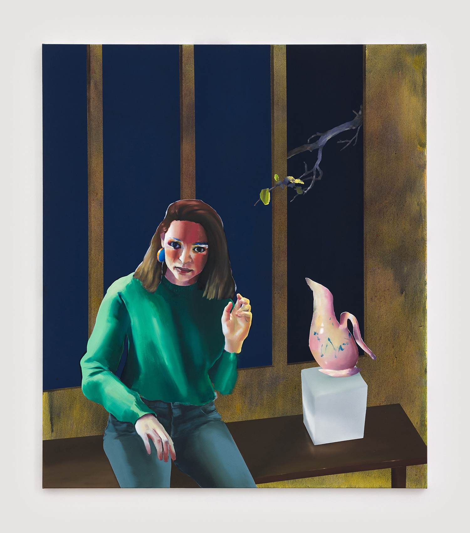 Ellen Akimoto, The Open Window, 2021, acrylic on canvas, 150 x 130 cm, 59 x 51 1/8 in