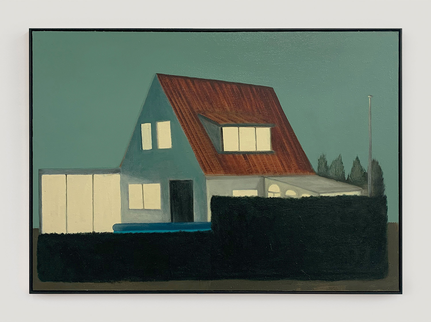 Simon Modersohn, Heckenzauber, 2022, oil on cardboard, 50 x 70 cm, 19 3/4 x 27 1/2 in