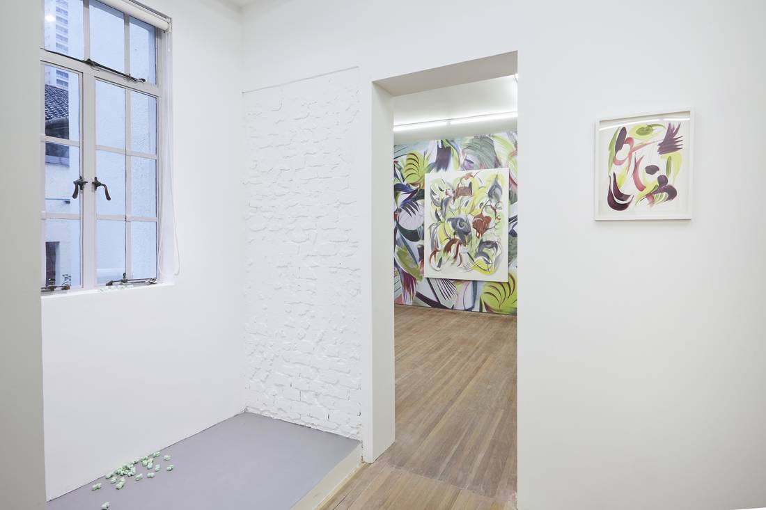 Installation view of works by David Adamo and Huang Yanyan at Gallery Vacancy.