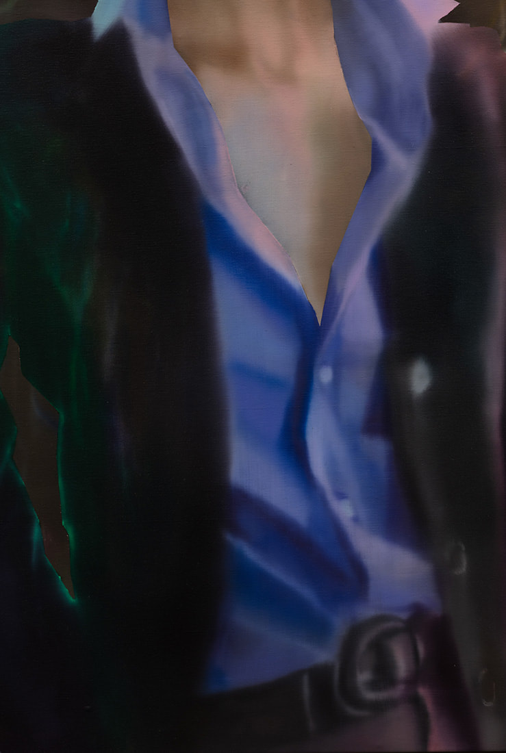Rute Merk, Jomanté, 2020, oil on canvas, 118 x 87 cm, 46 1/2 x 31 1/4 in. (detail)