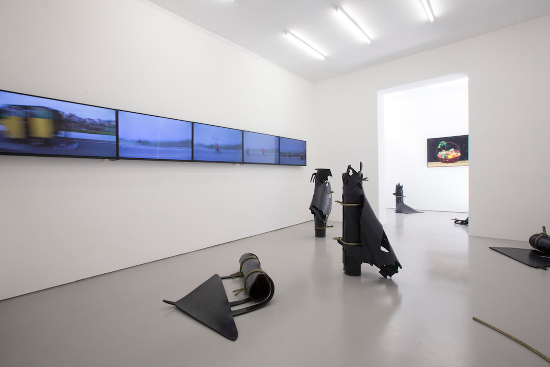 Gallery Vacancy installation view of Chen Fei, Xu Qu, and Li Ming's works in exhibition 