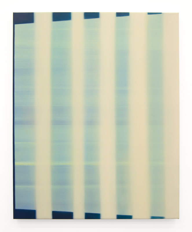 Shi Jiayun, Light Strips #3, 2018, oil on canvas, 76.2 x 60.9 cm (30 x 24 in), Gallery Vacancy